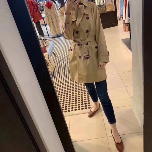Pre-owned Coach Women's Mid Length Tan Trench Coat $550 Retail Price In Brown