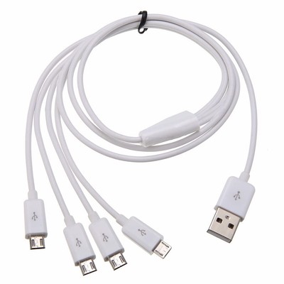 Micro USB Splitter - 4 in 1 Micro USB White Cable - USB 2.0 A Male to 4 Micro...