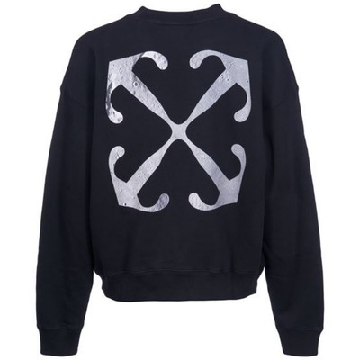 Pre-owned Off-white Lunar Arrow Skate Fit Black Sweatshirt