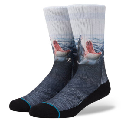 Мужские носки Stance Landlord Sublimated Crew Sock (синие) Shark Anthem Sock