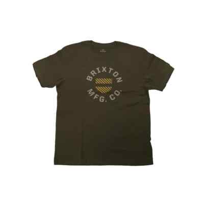 

Футболка с короткими рукавами Brixton Crest Shield (военный оливковый/бежевый), Military olive/beige