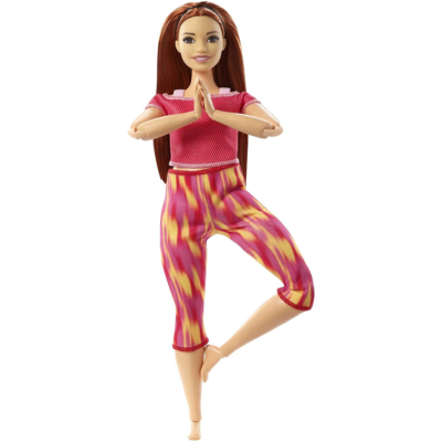 Barbie Made to Move Doll Curvy 22 Flexible Joints & Long Red Hair Yoga  Outfit