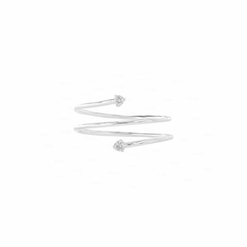 Pre-owned Irisha Designs Genuine Diamond Wrap Ring Size-3-8 Us 14k Gold Fine Jewelry In White