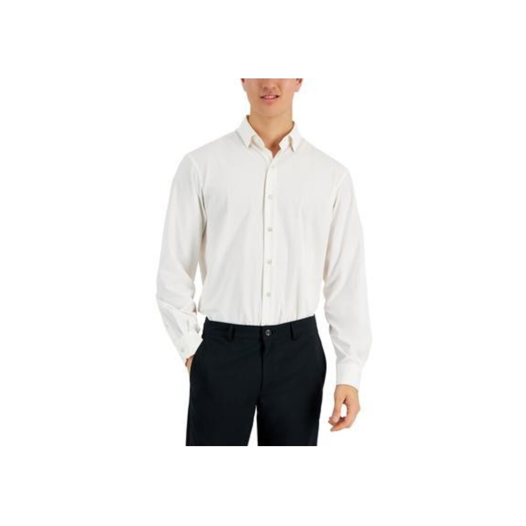 Alfani Regular Fit Travel Ready Dress Shirt Men's 32-33/16-16.5 Bright White~ - Picture 1 of 13