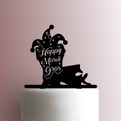 Louisiana Happy Mardi Gras - Acrylic Cake Topper