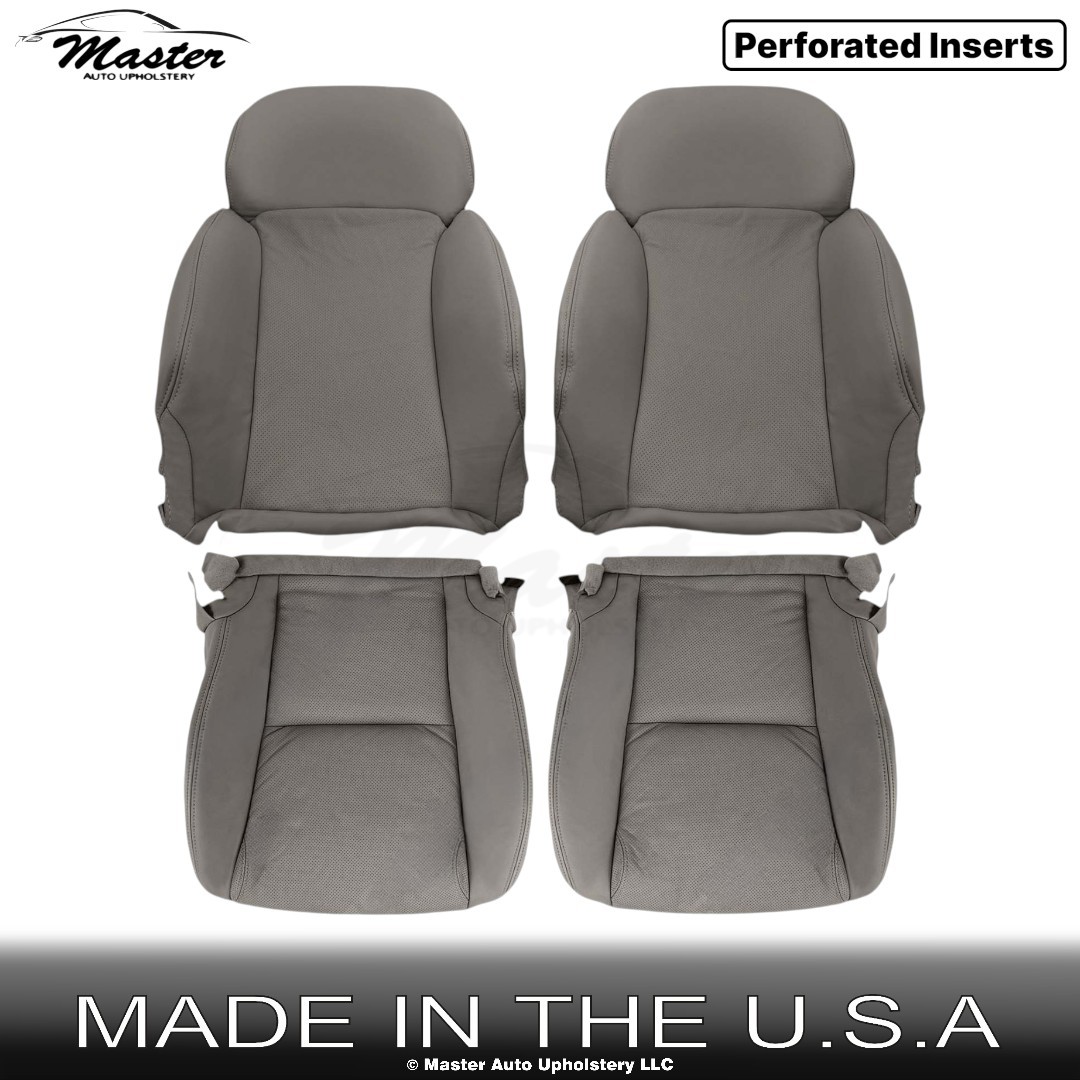 2006-2011 Fits Lexus GS350 Leatherette Perf. Front Replacement Seat Covers Gray