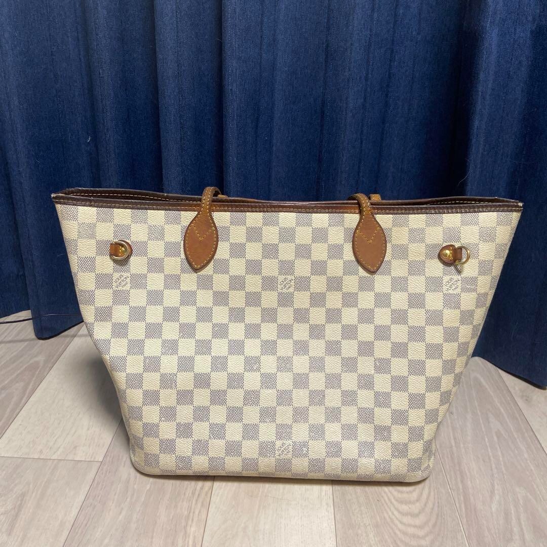トートバッグ Louis Vuitton Neverfull Damier Azur MM Rose N41605 Amazon.com: Louis Vuitton Damier Azur Canvas Neverfull MM