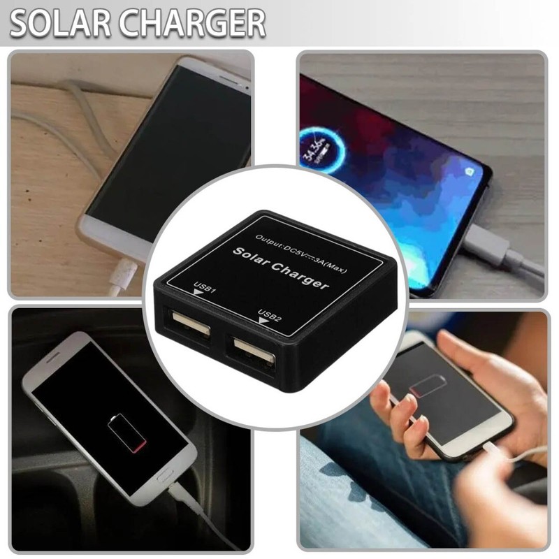 5-20V To 5V 3A Double USB Solar Panel Regulator Controller Power Charger Kit T
