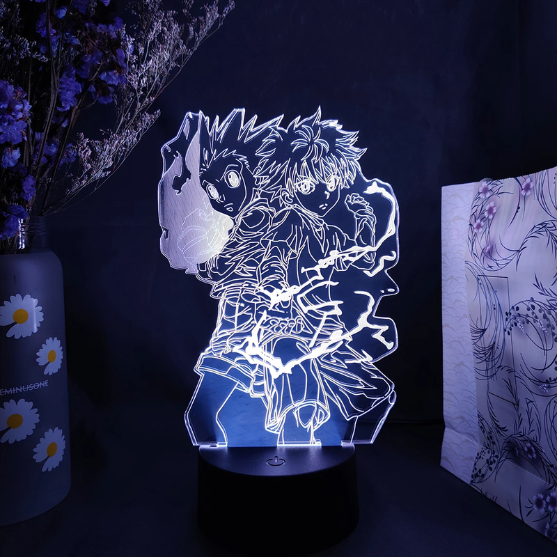 Gon X Killua Anime Lamp 3D Illusion Acrylic Laser Cut and Engraved Figure Nightl