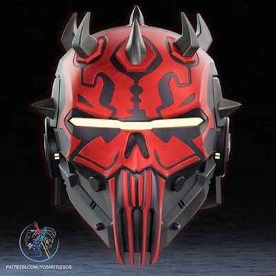 Armored Darth Maul Helmeter — 3D Printed RAW DIY Cosplay Kit + 1:1 Scale