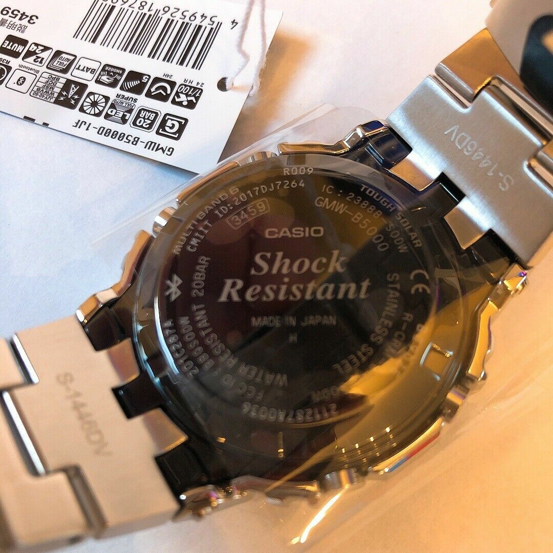 Pre-owned Casio Gmw-b5000d-1jf G-shock Bluetooth Men's Watch Silver Japan Full Metal