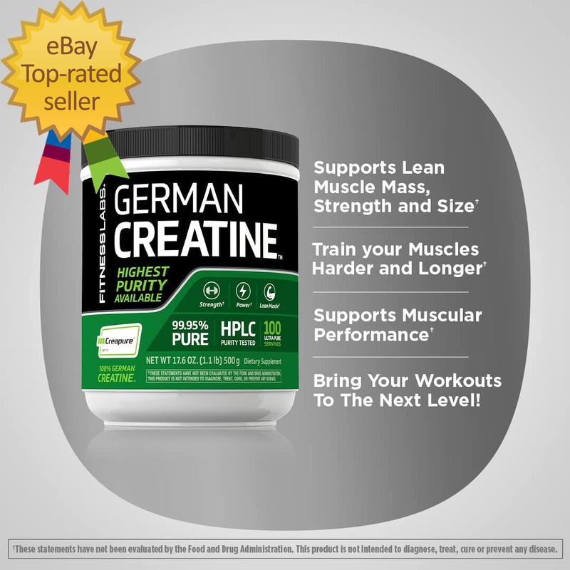 German Creatine Monohydrate Powder 1.1 Lb Creapure Fitness Supplement 100 Servin