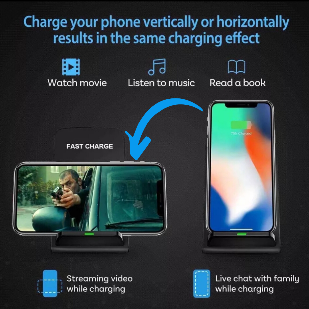 Cargador Inalambrico Rapido Casa Oficina Carga Para Telefonos Cell Universal US*