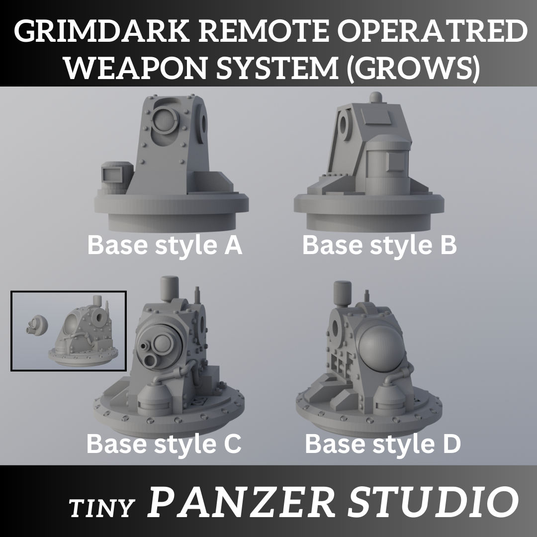 Grimdark Remote turret for Imperial Guard and Space Marine vehicles - base C