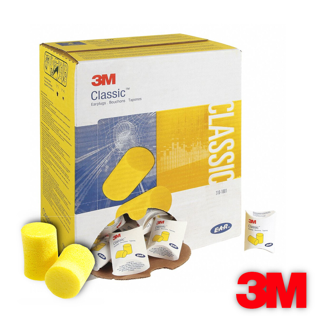 3M 310-1001 E-A-R Classic Uncorded Foam Yellow 29dB Ear Plugs (Pick Total Pairs)