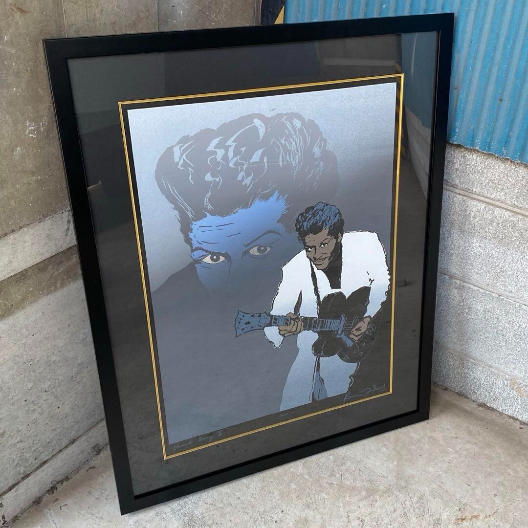 Chuck Berry Ⅱ ロニーウッド アートワーク 額縁 絵 ロニーウッド作 