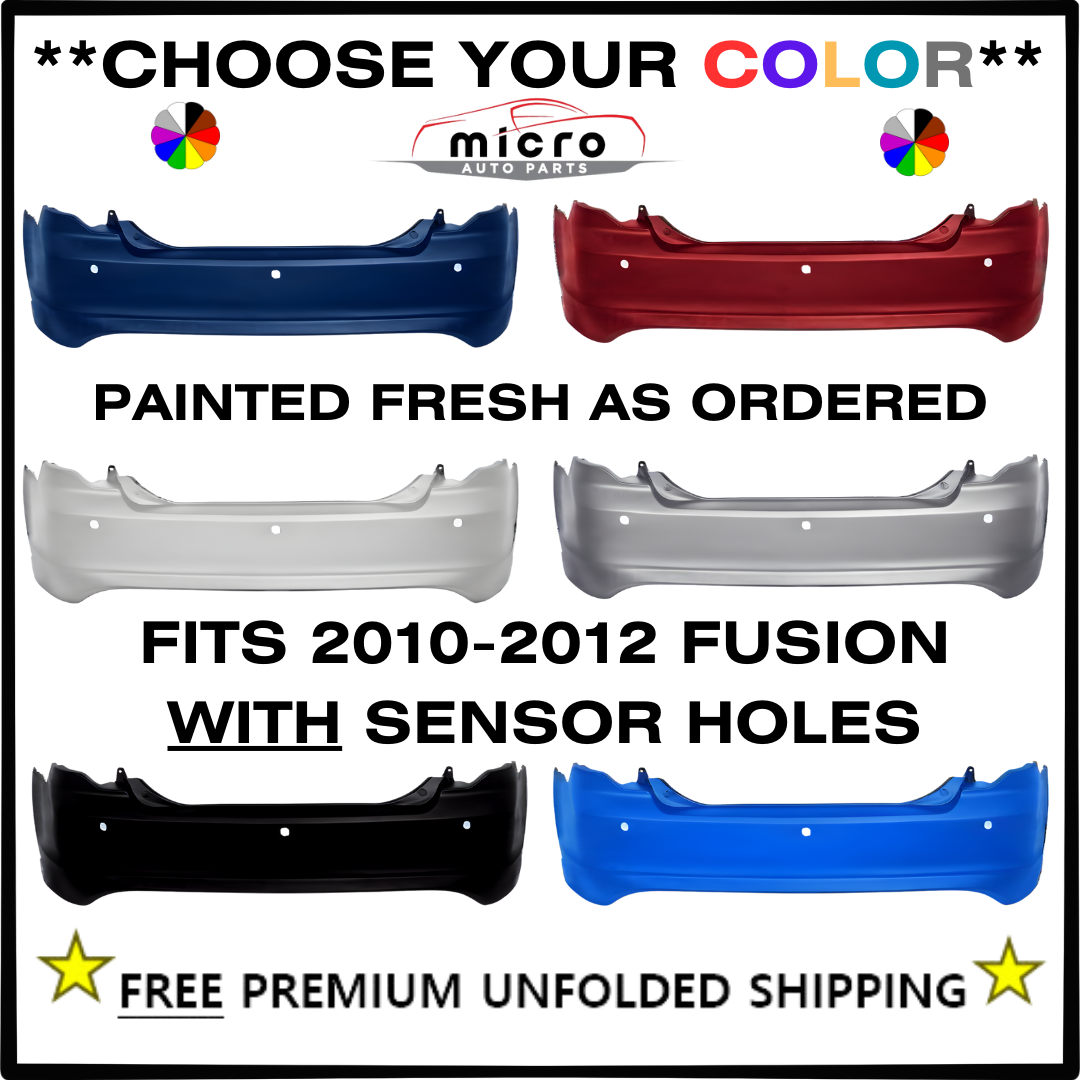NEW REAR BUMPER FOR 2010-2012 FORD FUSION PAINTED *CHOOSE YOUR COLOR* FO1100648
