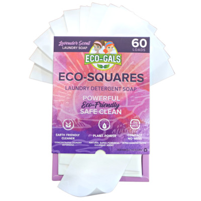 Eco-Gals Eco-Squares laundry detergent sheets gentle formula, Zero waste, 60 ct.