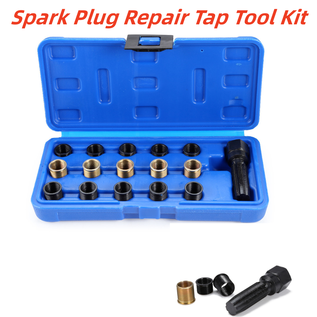 16x M14 x 1.25 mm Spark Plug Rethread Repair Tap Tool Thread Reamer Inserts Kit