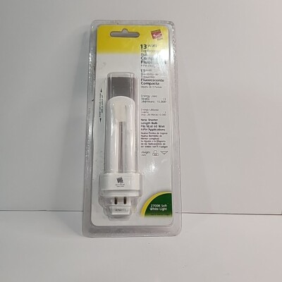 COMMERCIAL ELECTRIC 13W COMPACT FLUORESCENT BULB, Soft White, 10,000Hrs. 4 Pin