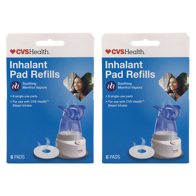 2 Pack CVS Health Inhalant Pad Refills Soothing Menthol Vapors 6