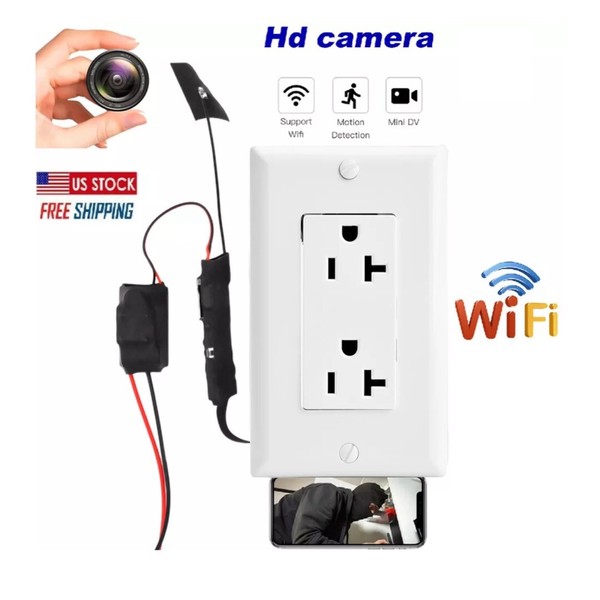 Nanny Camera Wall AC Outlet Home Security Hidden Camera Audio Video Recorder - Image 10