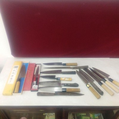 14-Piece Zenji Sakai, Magoroku Seki, Masamune Knife Set - Used