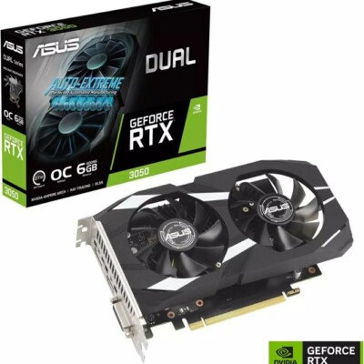 Asus Dual Nvidia Ampere Arch GeForce-RTX 3050 6GB- GDDR6 OC Edition - New!!