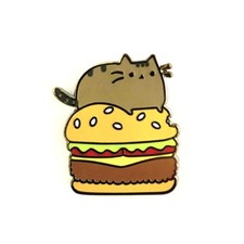 Adorable Cartoon Fat Cat Burger  Hard Enamel Pin eBay