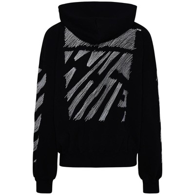 Pre-owned Off-white Scribble Diag Boxy Black Oversized Hoodie