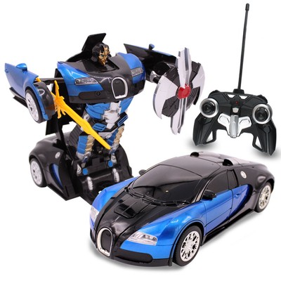 RC Car Transforming Robot Warrior Remote Control Car 122 Scale 40Blue41