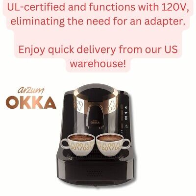 Arzum Okka Automatic Turkish Coffee Maker, Machine, USA 110/120V UL, Black/Gold