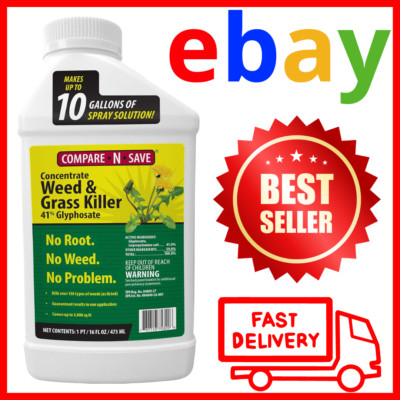Herbicide Concentrate Mix Root Weed Grass Killer Rainproof  41% Glyphosate 16oz*