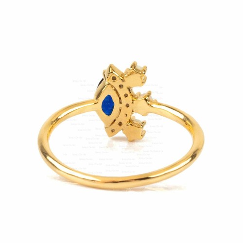 Pre-owned J.o.n 14k Gold Genuine Diamond Opal Blue Sapphire Gemstone Ring Fine Jewelry Gift In Yellow