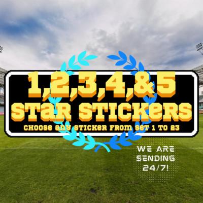 All 1, 2, 3, 4, & 5 Star Stickers from Set 1 to 23 Available (Sending 24/7)
