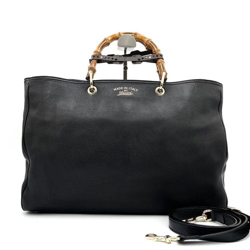 Gucci 2way Shopper Tote Swing Bamboo Black 241129H | eBay Gucci 2way Shopper Tote Swing Bamboo Black 241129H | eBay
