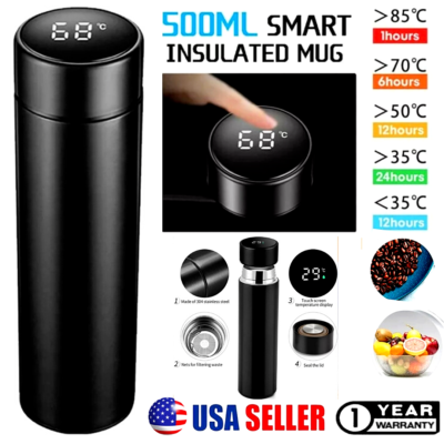 Smart Insulated Mug Stainless Steel Vacuum Cup Thermos Bottle LED