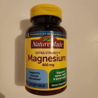 Nature Made Extra Strength Magnesium 400mg 60 Softgels Exp 2025+