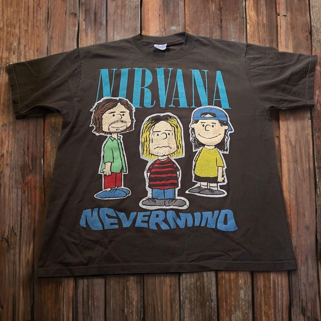 NIRVANA × SNOOPY T-shirt Vintage processing Black COTTON 100