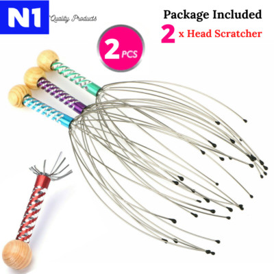 2PCS Head Massager Scratcher Neck Massage Scalp Relax Calm Stress Relief Octopus