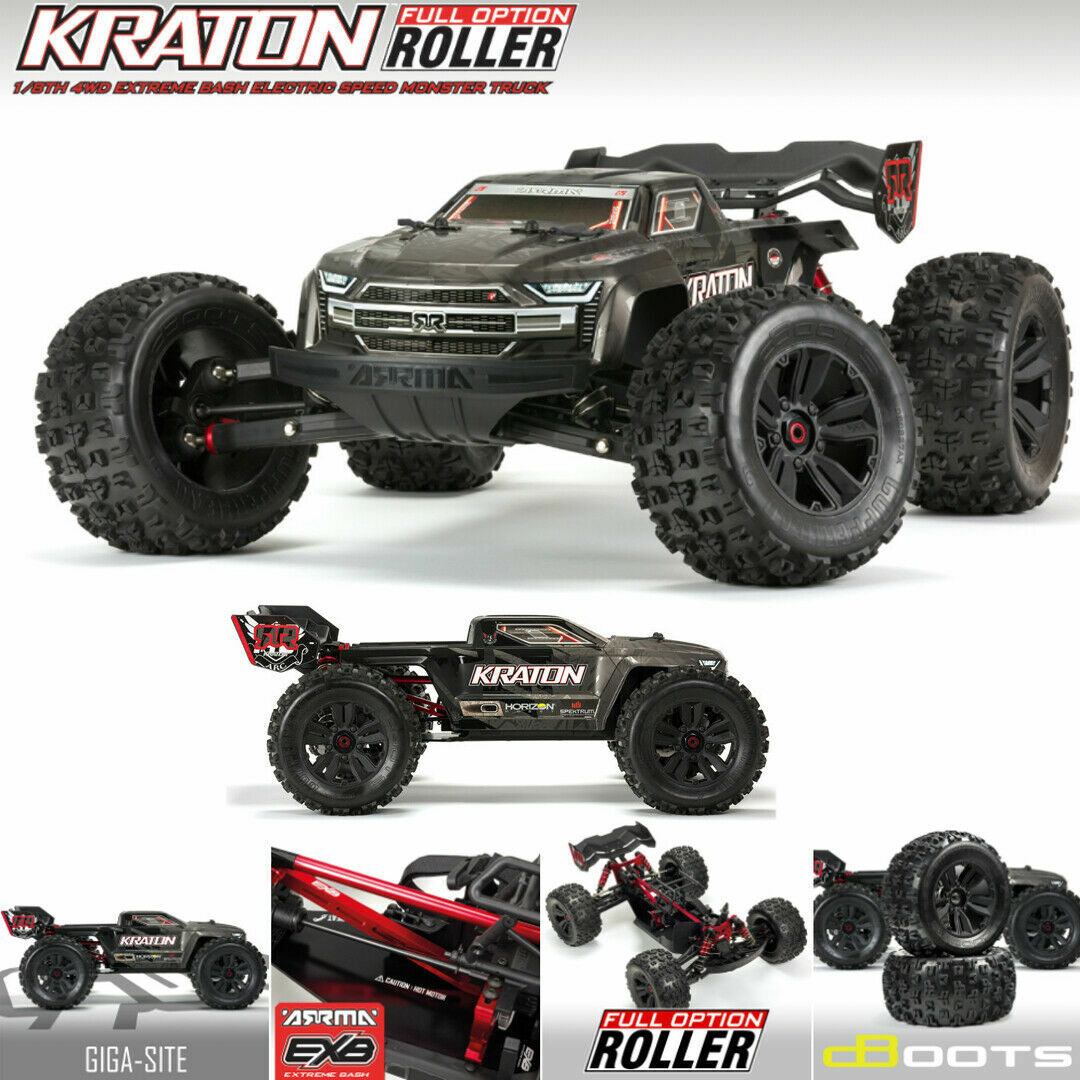 Arrma Kraton 1 8 Exb Extreme Bash Roller 4wd Rc Monster Truck Black Araのebay公認海外通販 セカイモン