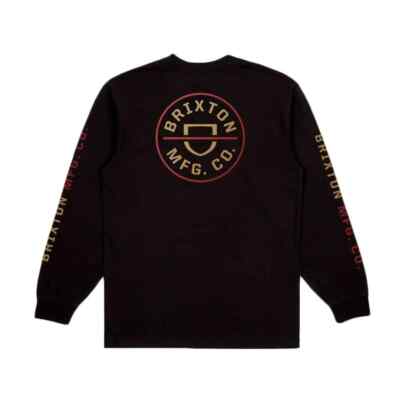 

Футболка с длинным рукавом Brixton Crest (черный/красный Марс/ярко-золотой) Стандартная футболка, Black/mars red/bright gold