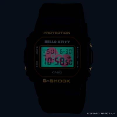 Pre-owned Casio G-shock Hello Kitty 50th Anniversary Collaboration Dw-5600kt24-1jr Limited Black