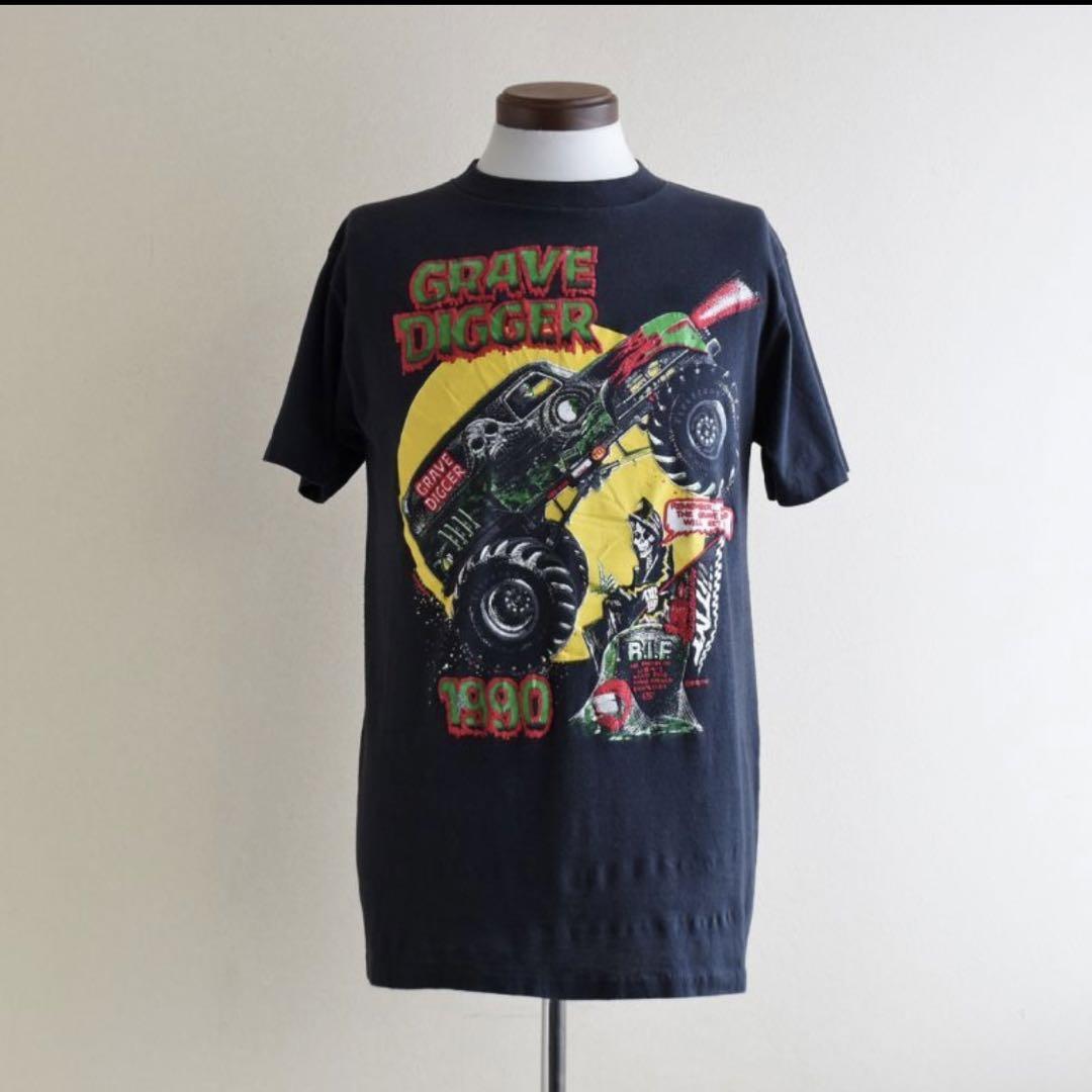 【GRAVER】GT DUSTY 半袖T 3COLOR Remake Grave Digger 1990s black short sleeve T shirt classic