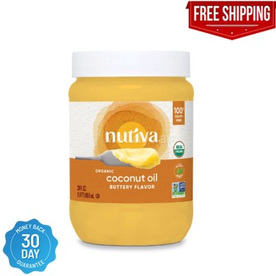 Nutiva Organic Coconut Oil with Buttery Flavor, 29 Fl Oz New