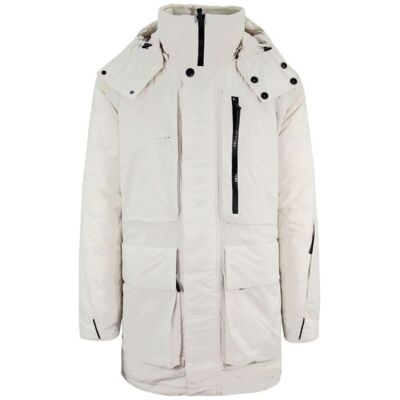 Pre-owned Jack Wolfskin Tech Lab Zip Up Hooded White Mens Field Parka Coat 1113091 5062