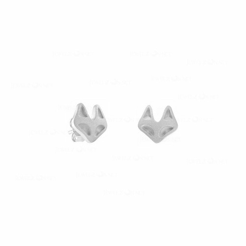 Pre-owned Wildlife Collection 14k Solid Gold 10 Mm Fox Studs  Fine Jewelry Earrings In F-g