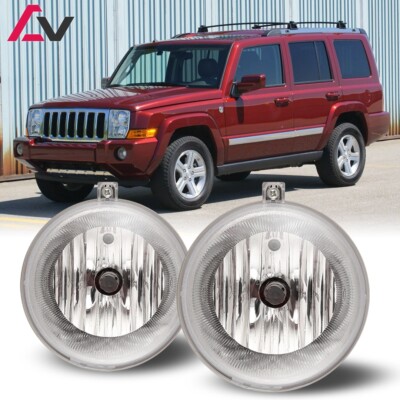 For Jeep Commander 2006-2010 Clear Lens Pair Bumper Fog Lights Replacement Lamps