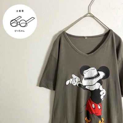 Mickey Michael Jackson Short Sleeve T-Shirt V-Neck Big Print Old Clothes