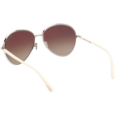 Pre-owned Tom Ford Ft1028 16g Silver Sunglasses In Brown Mirror